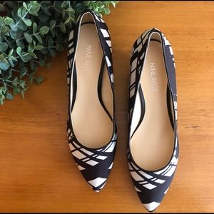 Nine West Black and White Wedges - Size 7.5
